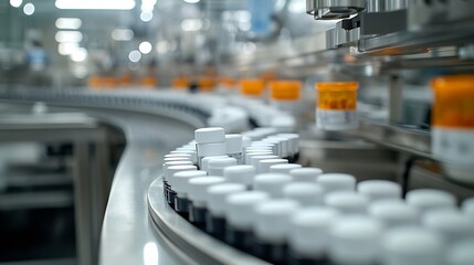 Poster - Production or manufacture of medicines and drugs in the pharmaceutical company pharmacy concept : Generative AI