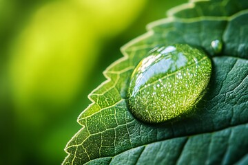 Sticker - water drops on leaf