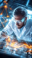 Wall Mural - Scientist Working in a High-Tech Laboratory.