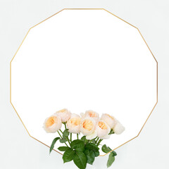 Sticker - Golden floral dodecagon frame design element