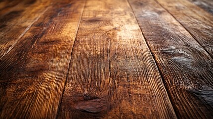 Poster - Brown Old Wooden Texture Surface Table Or Floor Board Background Plank : Generative AI