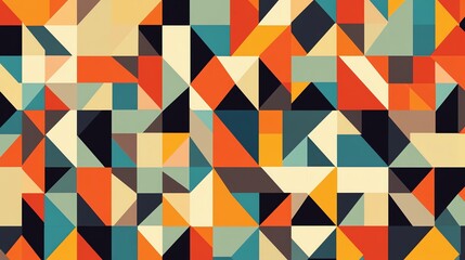 Abstract geometric pattern with bright colors and bold shapes.