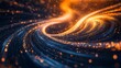 © Zivorad - An abstract image featuring dynamic light trails in orange and blue hues, symbolizing movement, energy, and technology in a visually striking pattern.