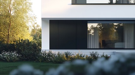 Aufkleber - Exterior of a modern white suburban house in Poland : Generative AI
