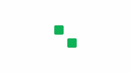 Fototapete - Rounded squares rotation loading animation. Technology upgrading animated element 2D abstract 4K video motion graphic on white background. Logical system loader download upload for web design