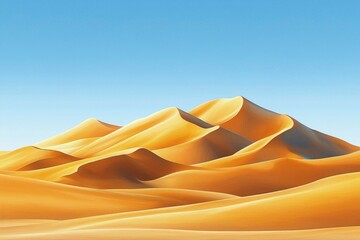 Poster - Rolling Sand Dunes Under a Clear Blue Sky