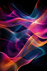 Poster - abstract line art illustration featuring a dynamic motion background on a dark canvas showcasing vib
