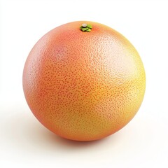 Poster - A whole grapefruit isolated on a white background.