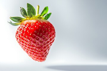 Wall Mural - Fresh ripe strawberry on a white background