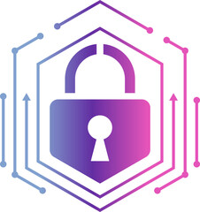 Poster - Cybersecurity lock icon representing digital data protection, network security, encryption technology, safeguarding sensitive information, preventing cyber threats, ensuring privacy, secure online com