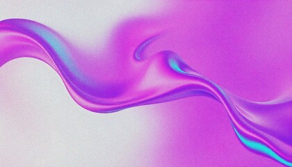 Colorful Iridescent holographic Wave Pattern background, with grainy noise effect texture abstract purple and blue fluid shapes against a light background