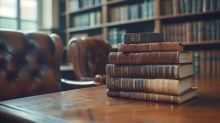 Aufkleber - Law justice and legal concept case reports on the desk modern legal books Judge Cavell Judicial Balance and Legal Consultation : Generative AI