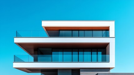 Aufkleber - Upper part of a contemporary house Modern architecture : Generative AI