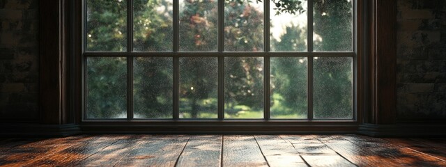 Poster - 3D rendering of a vintage glass window
