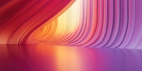 Fototapete - 3D rendering of a blurred bending wall with a gradient line background