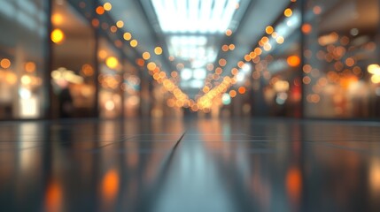 Poster - 3D rendering of an abstract blur image of a shopping mall with bokeh effect for background use
