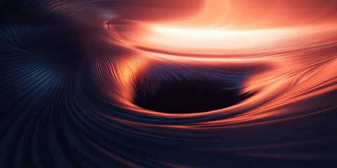 Poster - Black hole with event horizon in 3D cartoon rendering