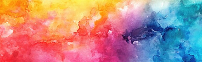 Poster - Colorful watercolor background in vibrant 3D cartoon rendering