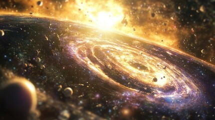 Aufkleber - Beautiful universe in 3D cartoon rendering