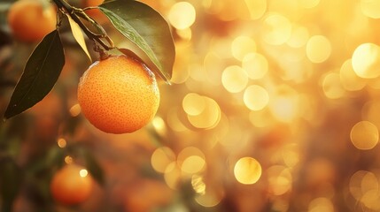 Poster - Orange bokeh effect