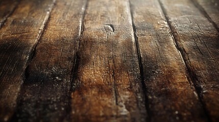 Poster - Brown Old Wooden Texture Surface Table Or Floor Board Background Plank : Generative AI