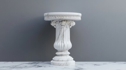 Aufkleber - White pedestal set against a gray backdrop