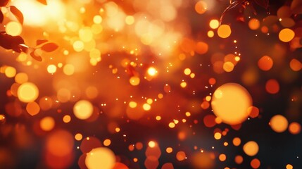 Poster - Orange bokeh effect