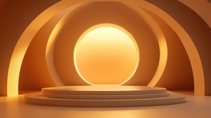 Poster - Abstract podium mockup for an award ceremony concept 3D rendering