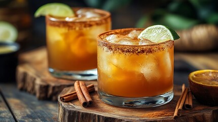 Poster - Tepache beverage with cinnamon and piloncillo Traditional mexican drink : Generative AI