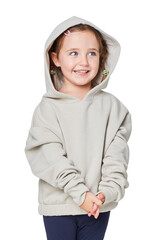 Wall Mural - Png little girl wearing hoodie mockup