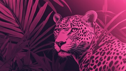 Wall Mural - Leopard in Tropical Foliage