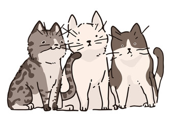 Canvas Print - Png cat friendship doodle sticker, transparent background