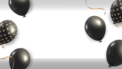 Sticker - Festive black balloons frame transparent png