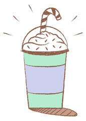 Sticker - Cafe png sticker, cute frappe illustration doodle