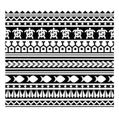 Wall Mural - Polynesian tattoo tribal band design. Samoan tattoo tribal ornament border.
 Decorative seamless pattern.