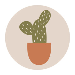 Canvas Print - Hobby Instagram highlight icon png, cactus doodle in earth tone design