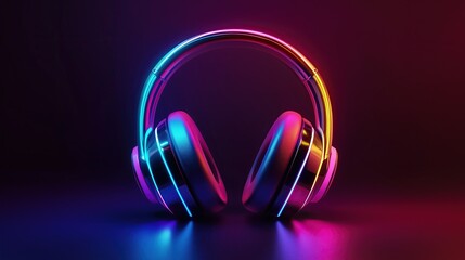 Wall Mural - Colorful Silent Disco Headphones