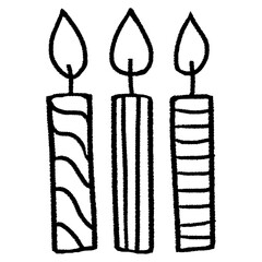 Canvas Print - Lit candles png sticker, birthday celebration graphic on transparent background