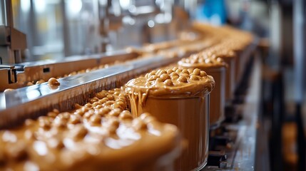 Poster - Peanut butter production equipment business manufactureproduce processing fabricate process : Generative AI