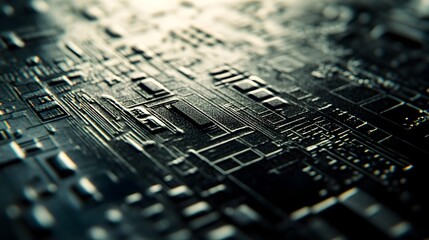 Poster - macro photography of a silicon wafer during the etching process capturing the fine intricate pattern