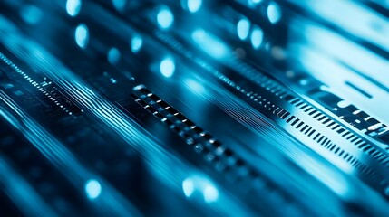 Poster - macro photography showcasing the intricate and precise patterns etched onto a silicon wafer