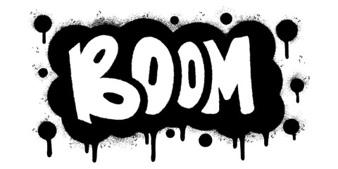 Wall Mural - Spray Painted Graffiti Boom Word Sprayed isolated with a white background. Sprayed graffiti font boom.