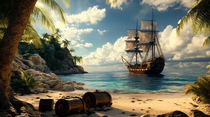 Wall Mural - pirate ship