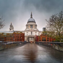 Wall Mural - St Paul Cathedral in London, AI generated