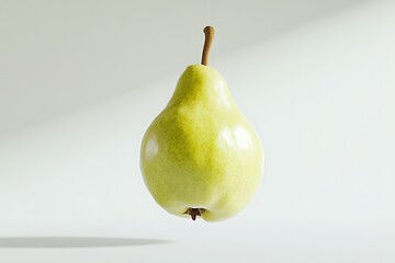 Sweet ripe pear, isolated on white background, healthy fruit for a vegetarian diet.