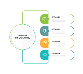Poster - Design template infographic vector element with 4 line step diagram process suitable for business information and web presentation