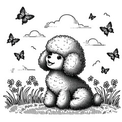 Wall Mural - poodle dog