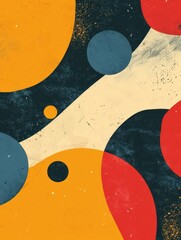 Wall Mural - Abstract minimal banner in retro style