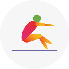 Long  jump  competition icon. Colorful sport sign.  