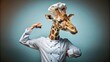 © Selene Studio - Giraffe in a chef's coat showcasing strength and leadership qualities in a quirky and humorous way , Giraffe, chef
